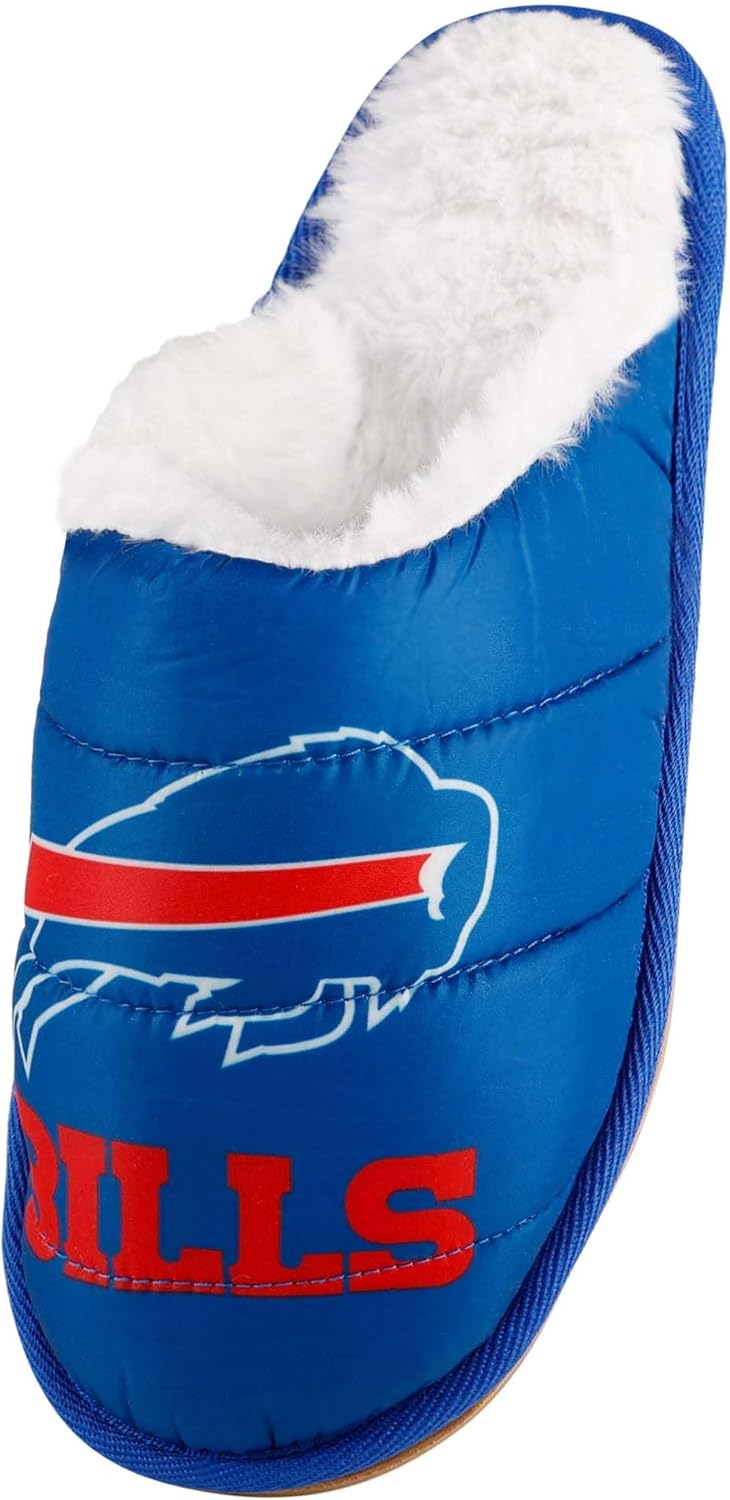 FOCO NFL Mens NFL Team Color Big Logo Mule House Shoe Slippers