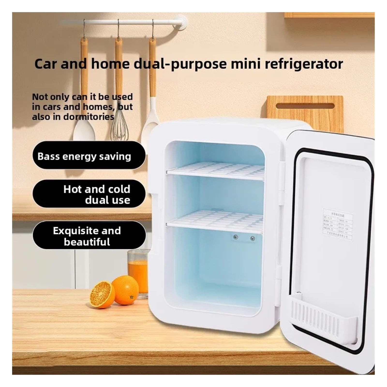 Refrigerador for Coche de 8 l, for Uso General, con calefacción y refrigeración, Especial for cosméticos, 220-240 V, 55-65 W(Car and Home Use)