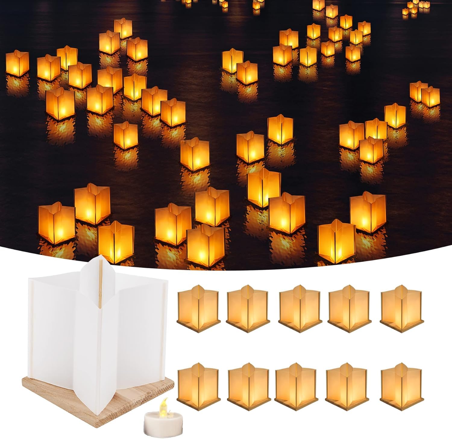 Photo 1 of FuHigh 10-Set Floating Water Lanterns with LED Candles