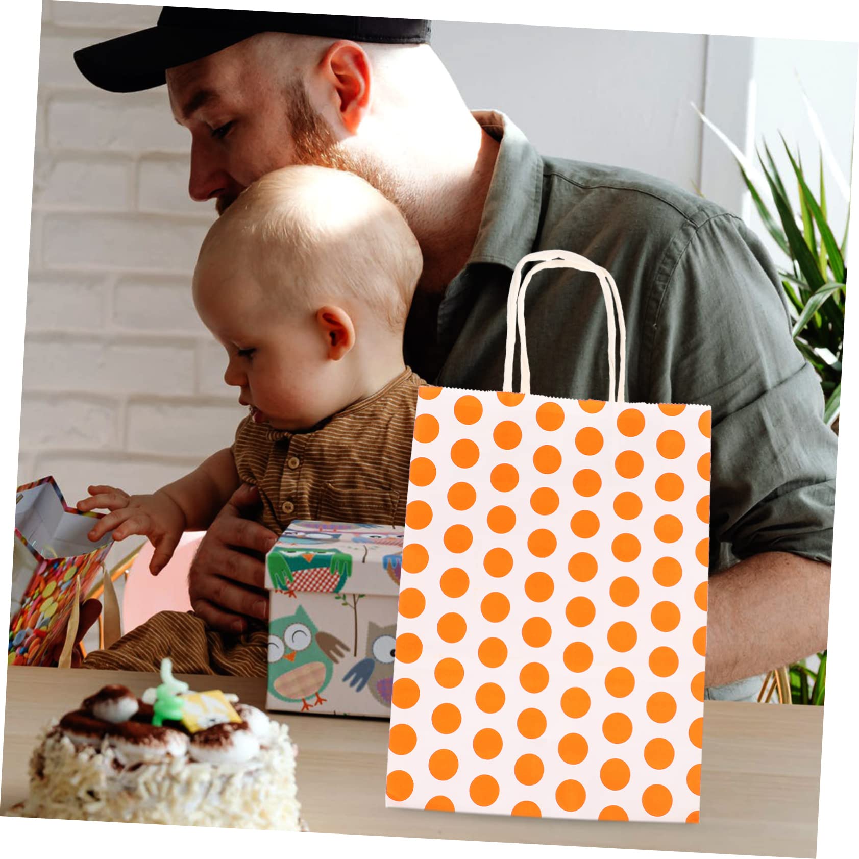 Paquet Présents en Papier Kraft 24 Pièces, Style Élégant pour Fêtes | Motif à Pois, Format Compact, Usage Noël et Mariages, Lot de 24 Sachets pour Emballage