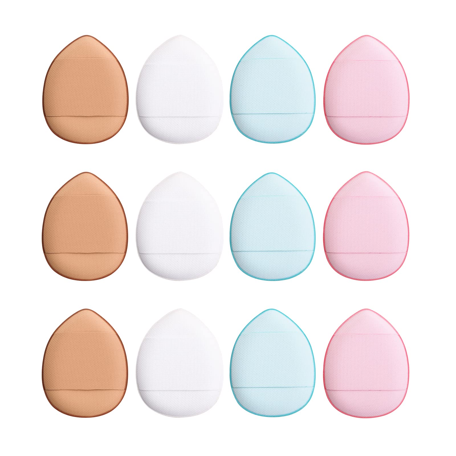 WLLHYF Powder Puff 12 Pieces Triangle Cushion Pads Face Makeup Setting Mini Finger Sponge Brush Beauty Blender for Foundation Concealer Cosmetic Tool