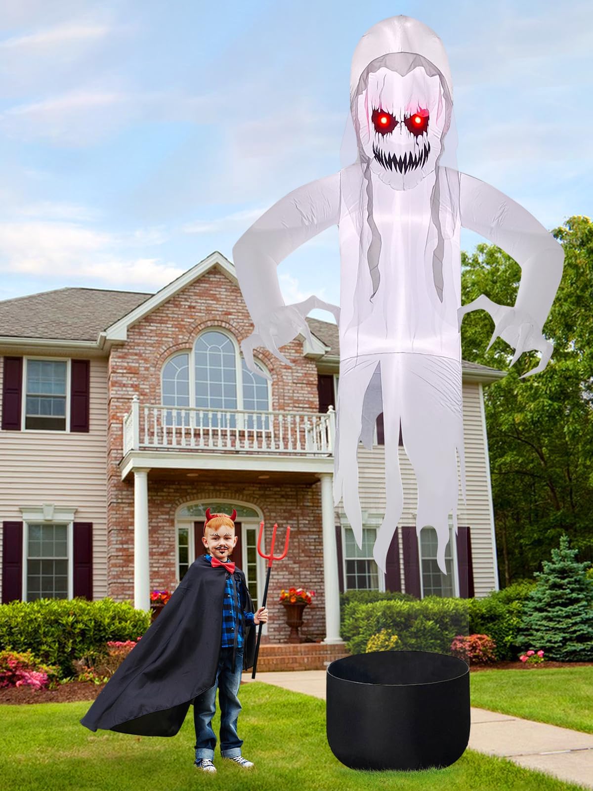 Décoration Gonflable Halloween 12FT - Fantôme Volant Avec Lumières LED - Pour Jardin Ou Intérieur