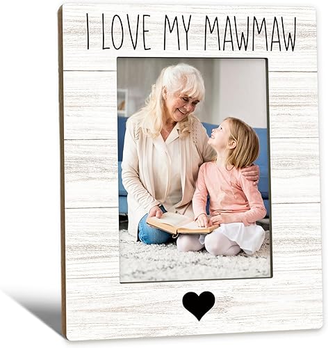 Mawmaw Gifts Marco de Fotos 5x7, Marco de Fotos de Mawmaws, Regalos de Navidad Día de las Madres Cumpleaños para Mawmaws de los Nietos, Amo a Mi