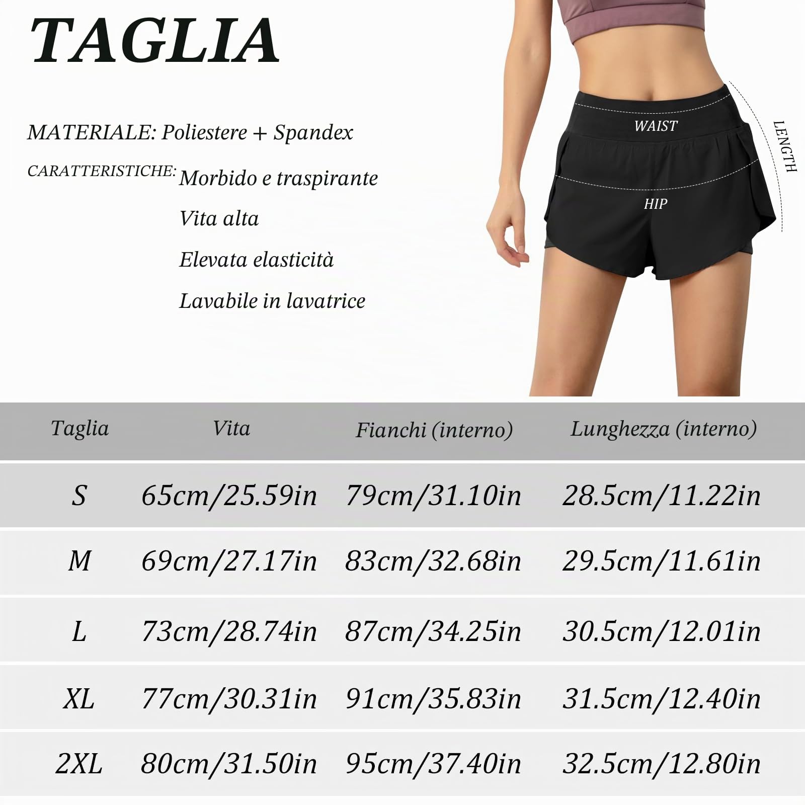 Pantaloncini da corsa 2 in 1 da donna, ad asciugatura rapida, con tasca per telefono, per allenamento, atletica, jogging, palestra, yoga, con fodera interna