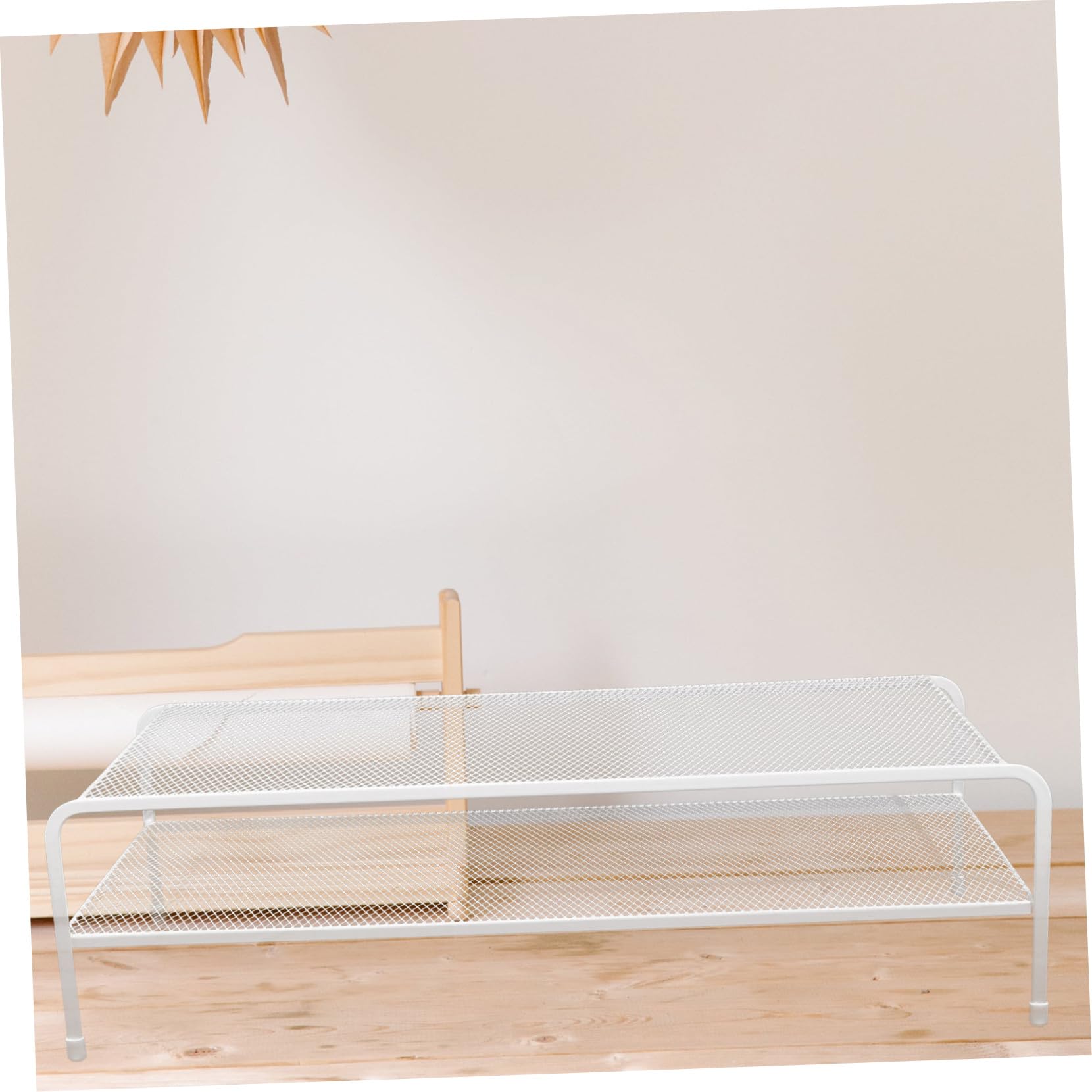 iplusmile Supporto Livello per Monitor Alzata in e Ferro Bianco Resistente alla Deformazione Doppio per Organizzare per Ufficio e Casa Scrivania