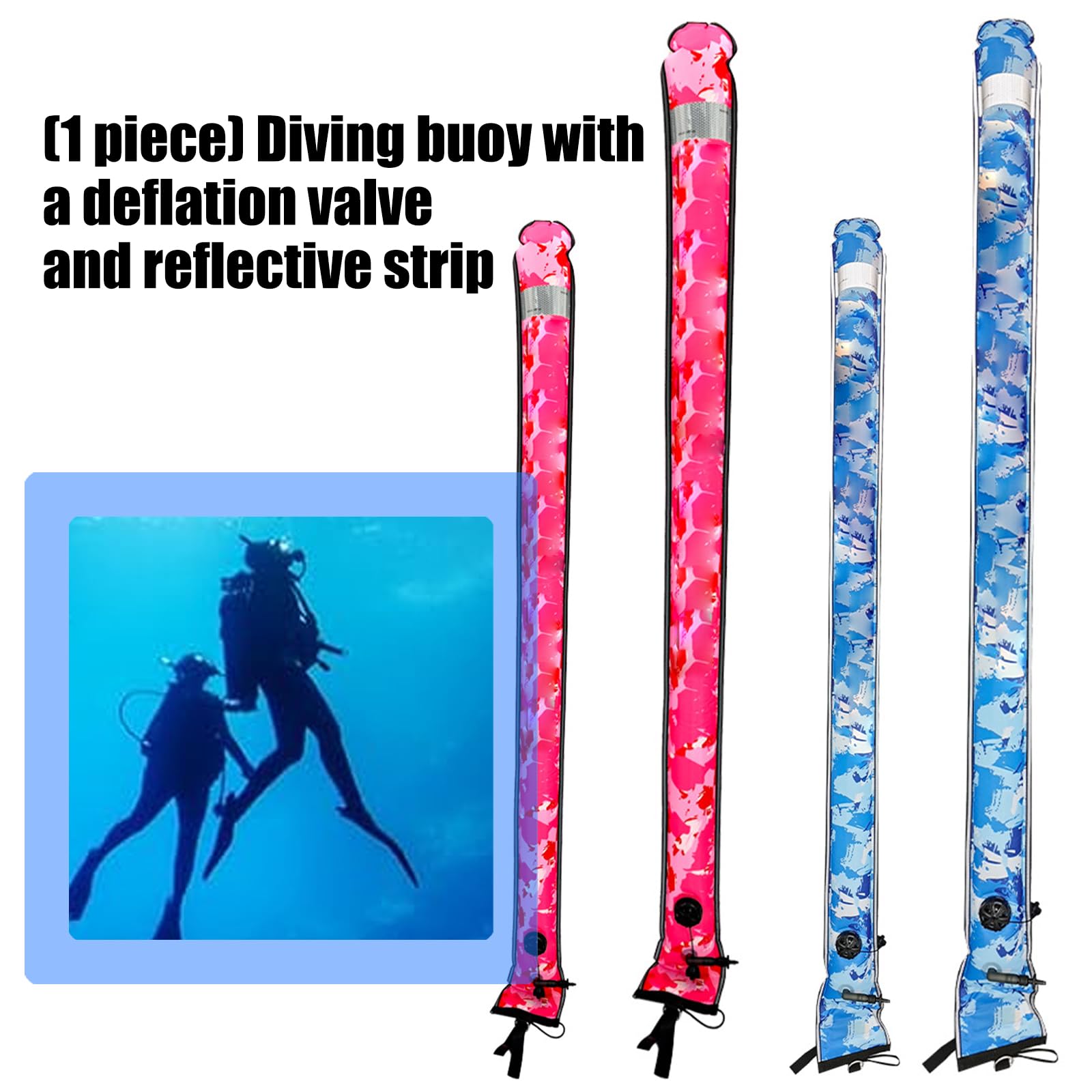 Boyas de buceo de tela Oxford pesada con válvulas de deflación, diseño de alta visibilidad para buceo seguro, resistente al desgarro Oxfords Dives Float