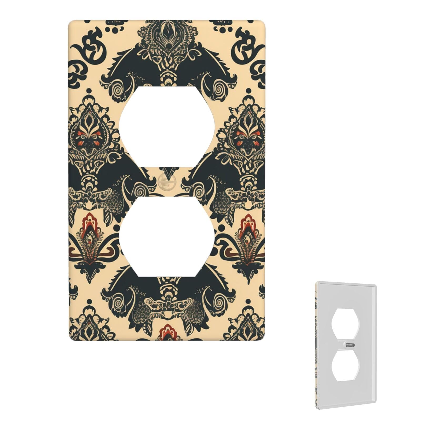 1-Gang Decorator Wall Plate Asian Elephants Light Switch Cover Single Gang Receptacle Wall Plate Standard Size 4.5" x 2.76" Wallplate Unbreakable Polycarbonate Outlet Faceplates Cover