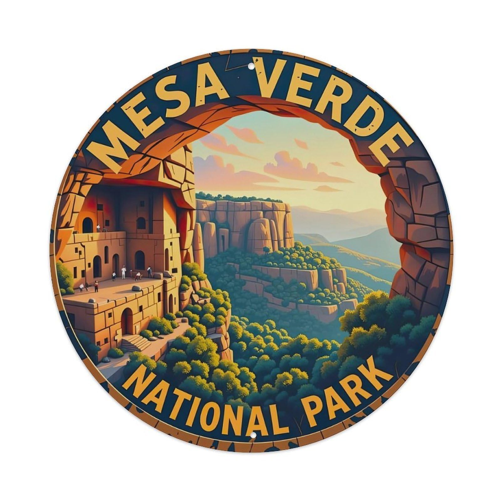 Mesa Verde National Park Landscape Metal Tin Sign