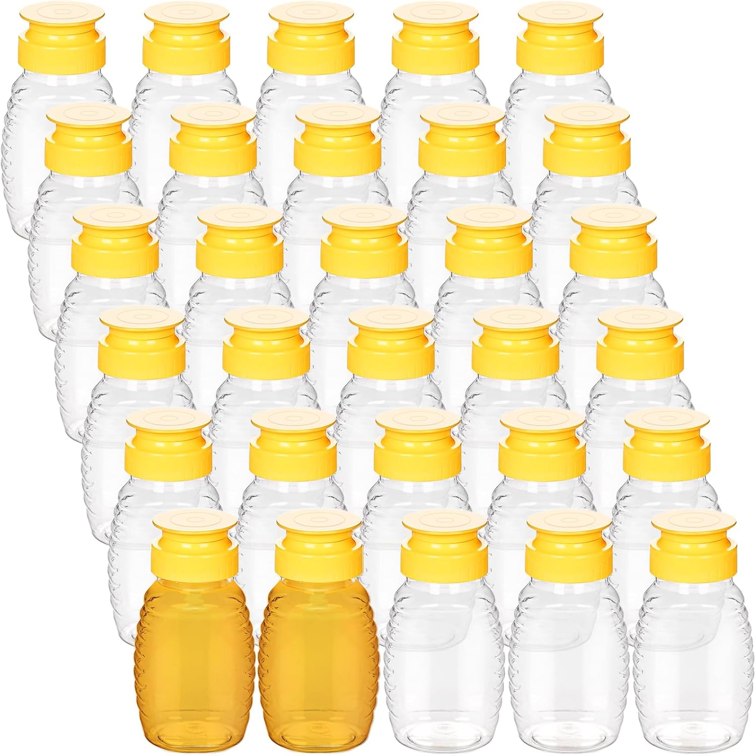 FVIEXE 30PCS Honey Bottles, 3.38oz Plastic Honey Squeeze