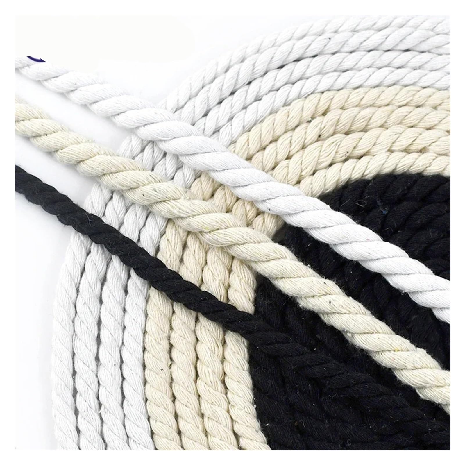 Twisted Cotton Cord 5/10M 5-20mm Cotton Rope 3 Shares Twisted Ropes Decorative String Bag Clothes Braid Macrame Cord Home(White-12mm,10Meters)