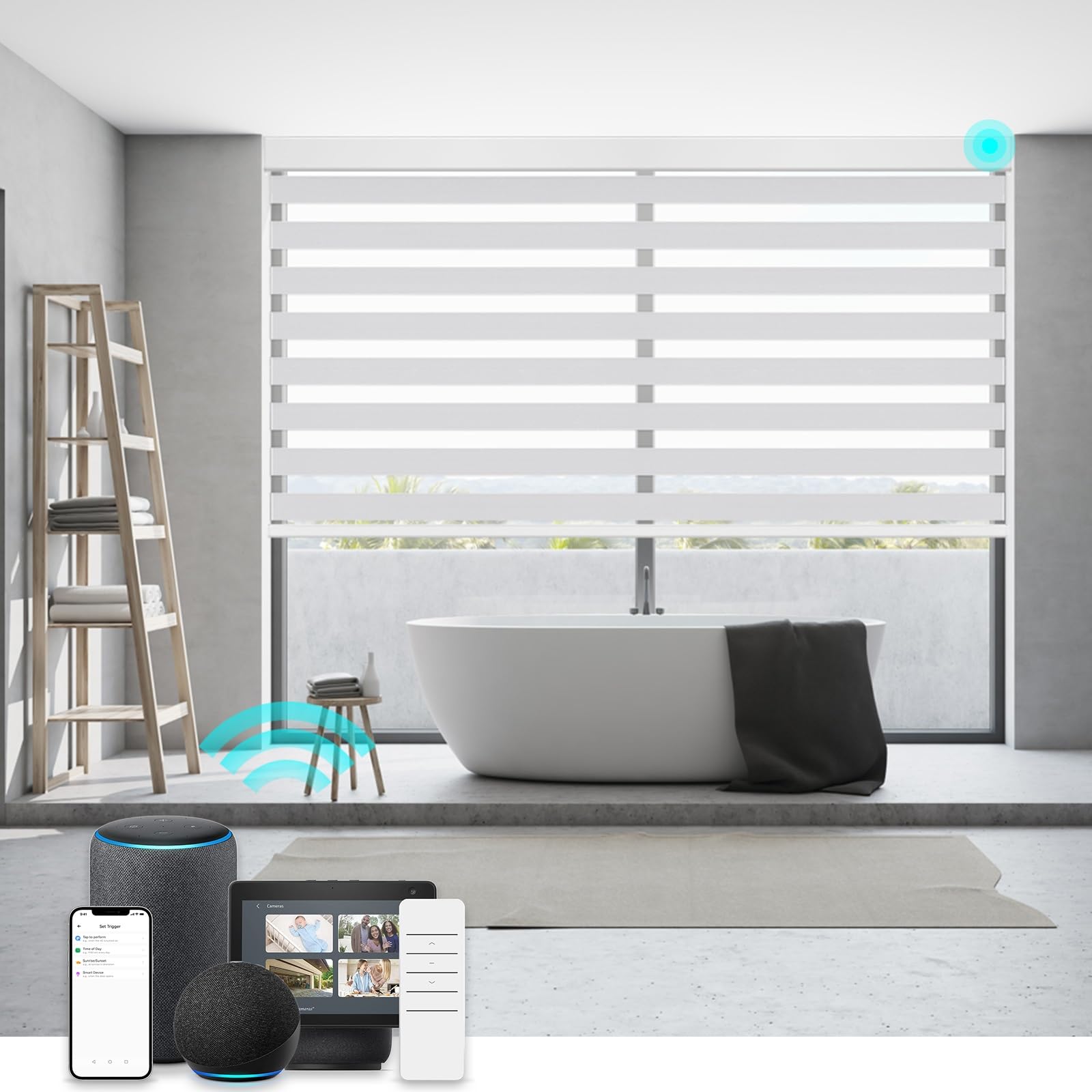 Changshade Smart Zebra Blinds Motorized Shades Remote Control