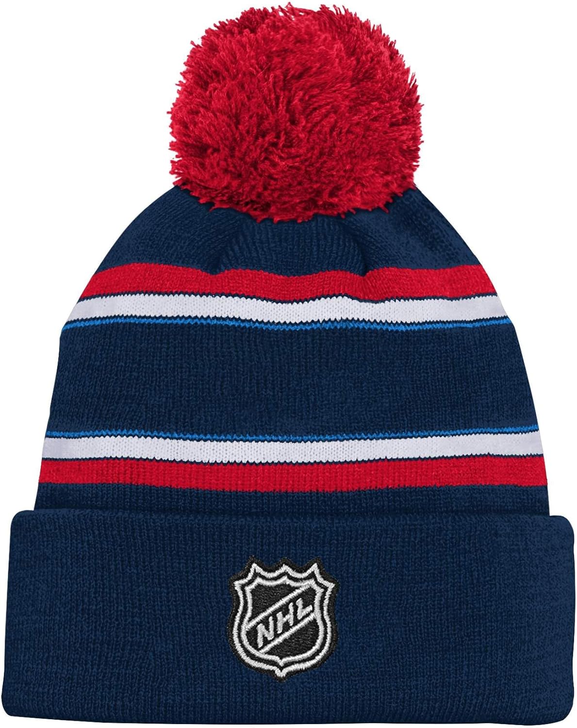 Outerstuff NHL Youth Boys Jacquard Cuffed Pom Knit Hat - 3rd Jersey Logo - Image 3