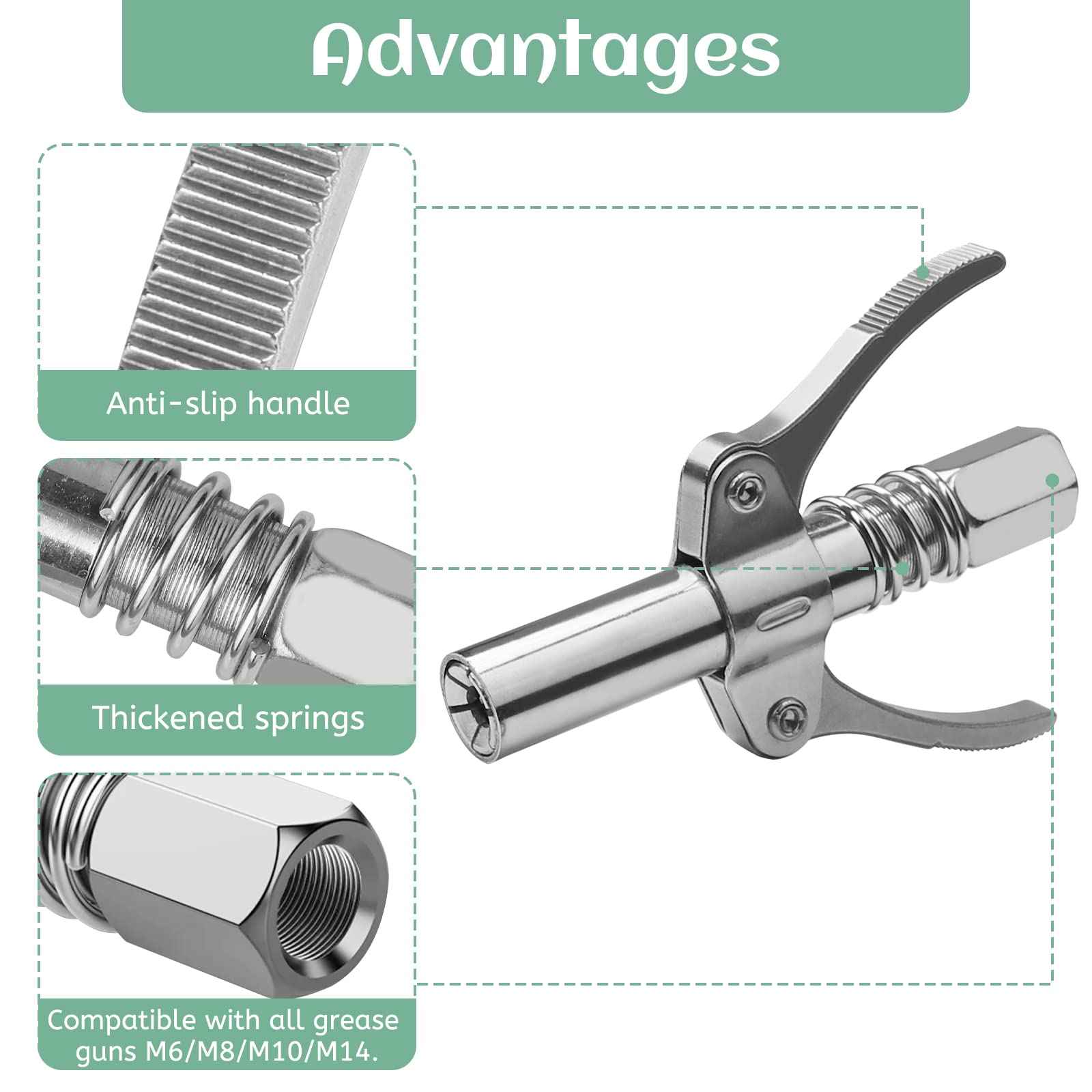 TMRBBesty Buse Pour Pistolet à Graisse,Raccord De Pistolet à Graisse,Embout Graissage Pour Pompe à Graisse,Embout Pompe à Graisse à Double,Convient à Tous Les Types De Presse à Graisse