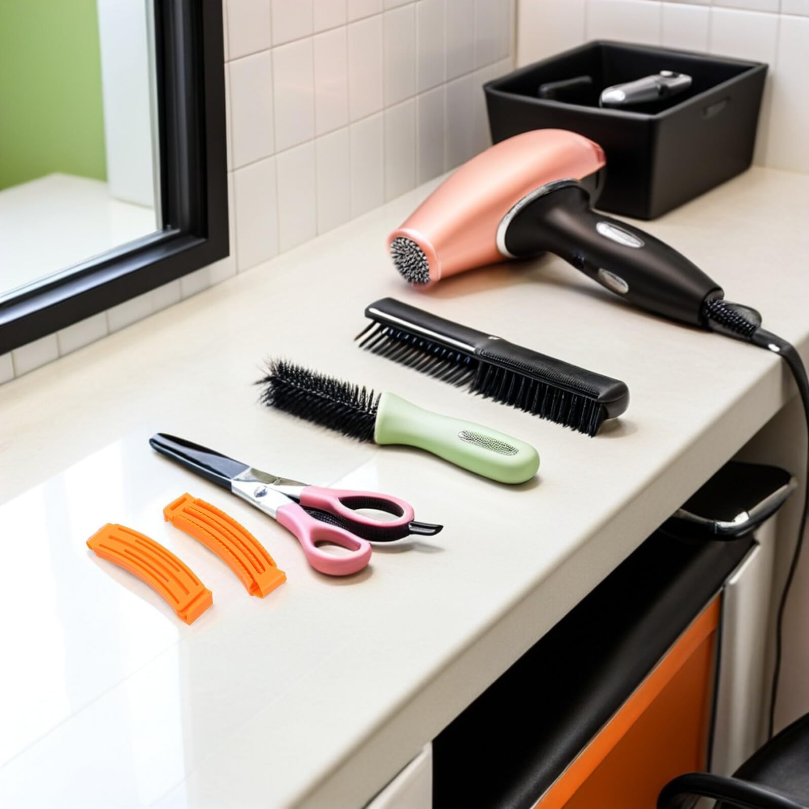 Rizadores de Base para Cabello Naranja 20 Piezas de Plástico