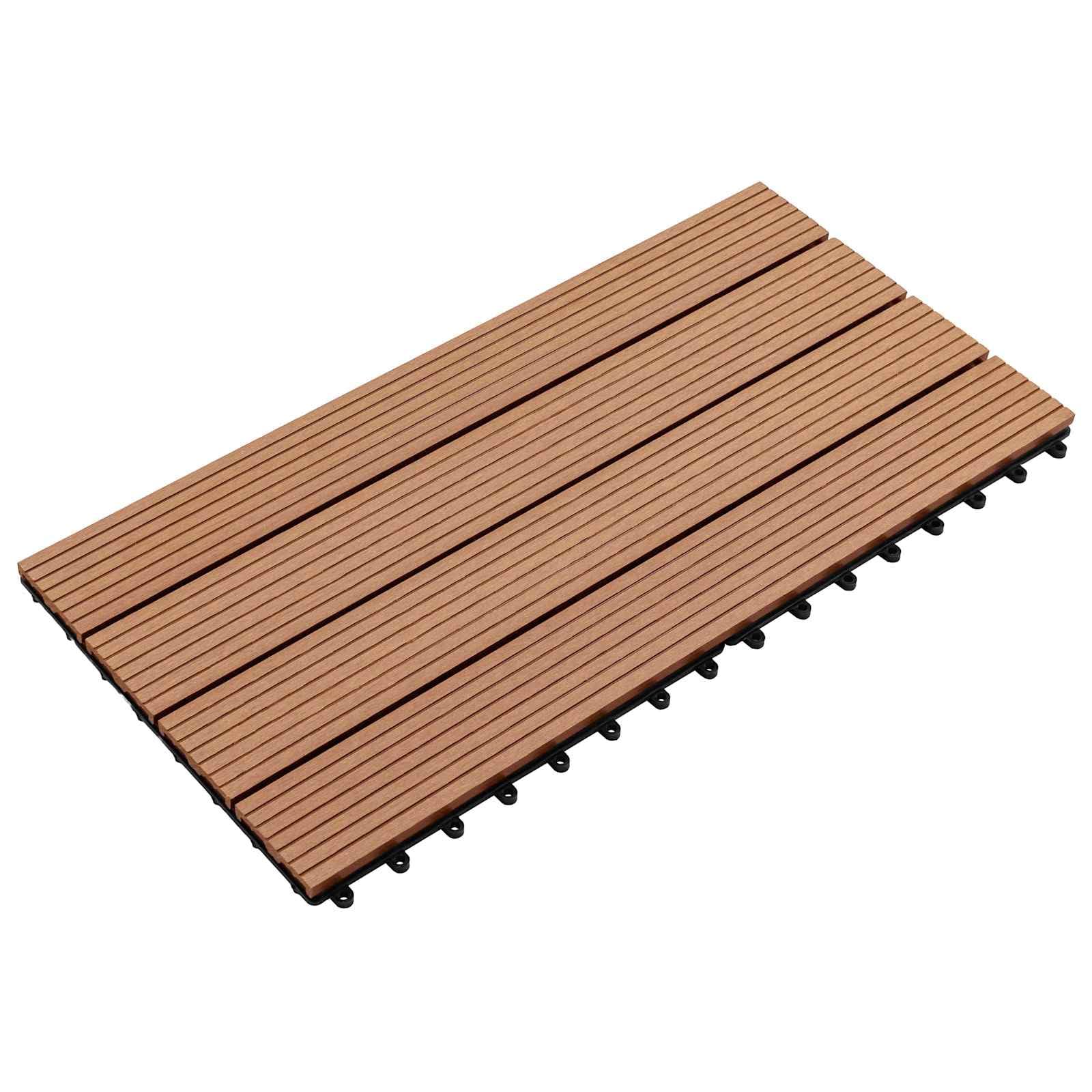 vidaXL Tile de Decking 6 uds. Marrón 60 x 30 cm WPC