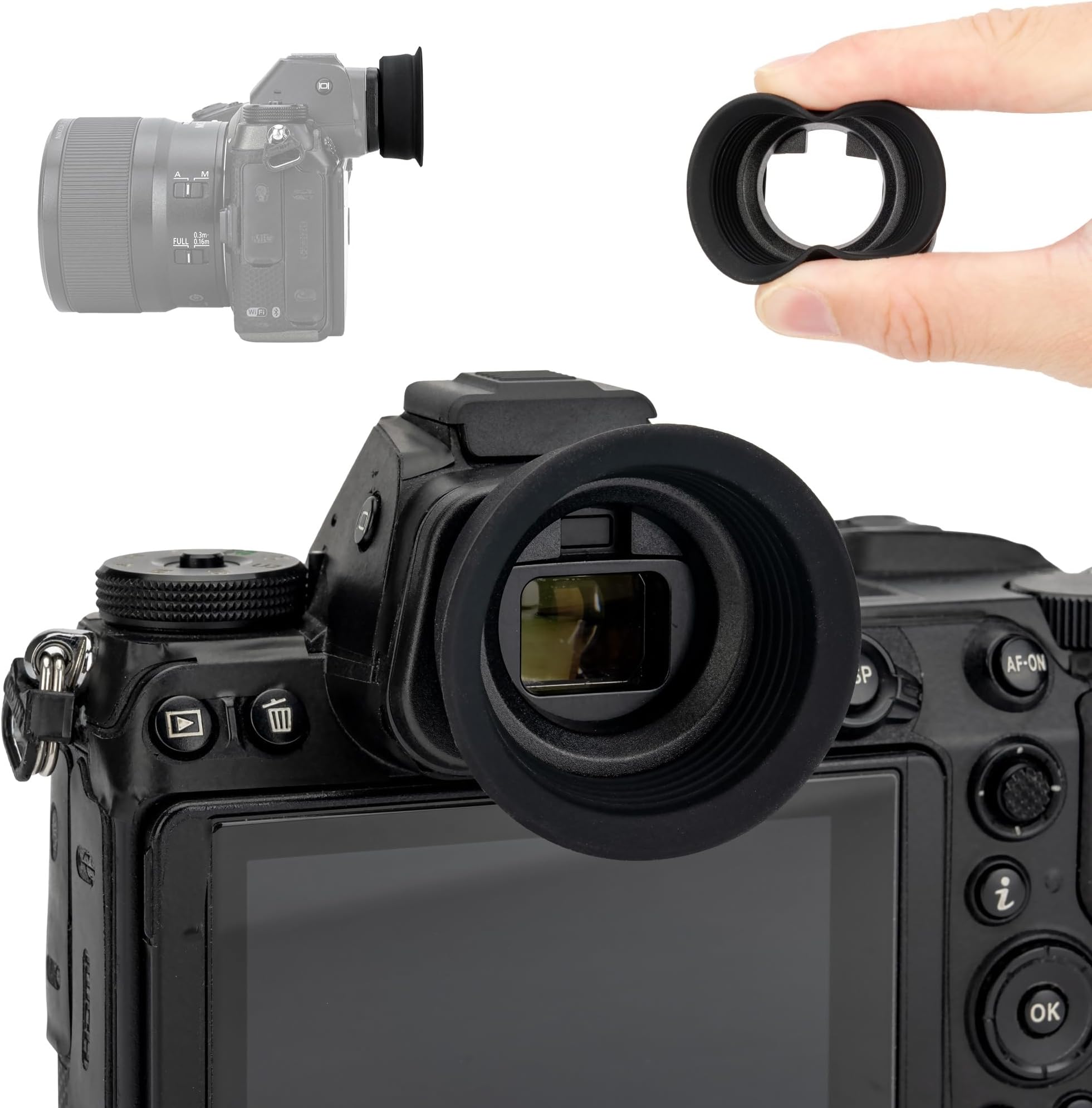 Extended Round Z6III Z5II Z7II Z6II DK-29 Eyecup, Upgraded Soft Silicon Eye Cup Viewfinder Eyepiece Eyeshade Cover for Nikon Z6 III Z5 II Z7 II Z6 II Z7 Z6 Z5 Camera, Replace Nikon DK-29 Rubber Eyecup