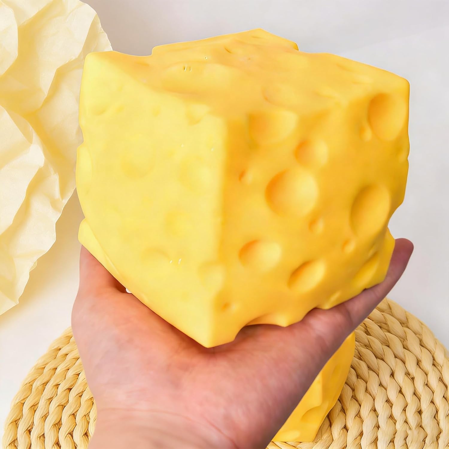 2026 Upgrade Cheese Squishy, Yellow Big Cheese Squishy Toy for Adults Novelty Gift Cute Party Favors