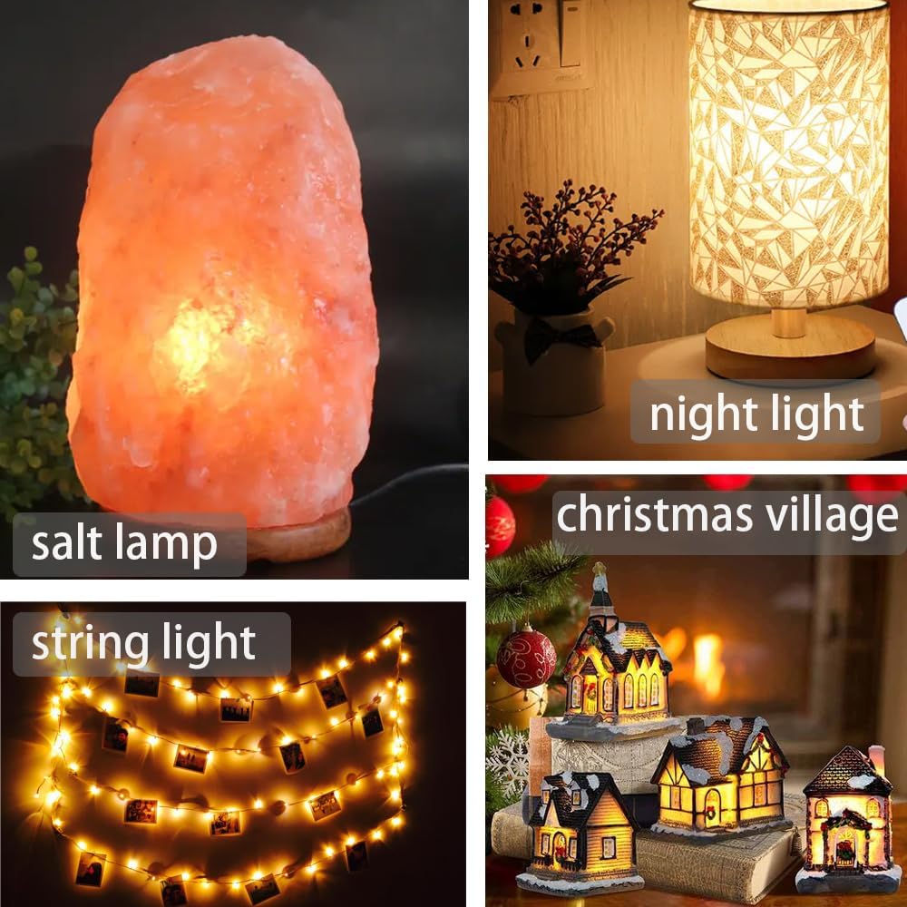 Christmas Villages Replacement Light Bulb 6 Watt Incandescent Bulb Mini Night Light Bulb, Equivalent to 5-6 Watt Incandescent,120-Volt Light Bulb Candelabra E12 Base for Home Decorate -20Pcs