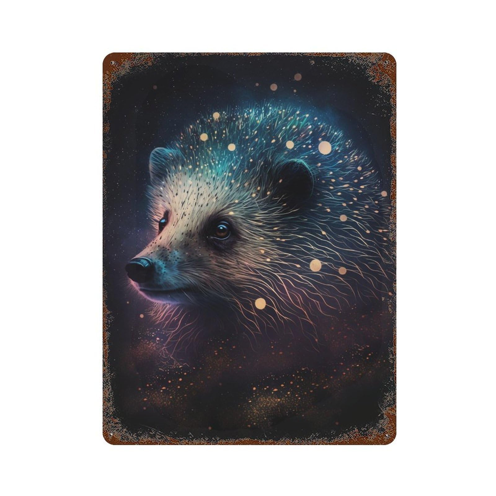 Magical Forest Spirit Bear Rustic Tin Plaque 15.7"x11.8", for Pub, Kitchen And Man Cave Decor, Vintage Wall Decor