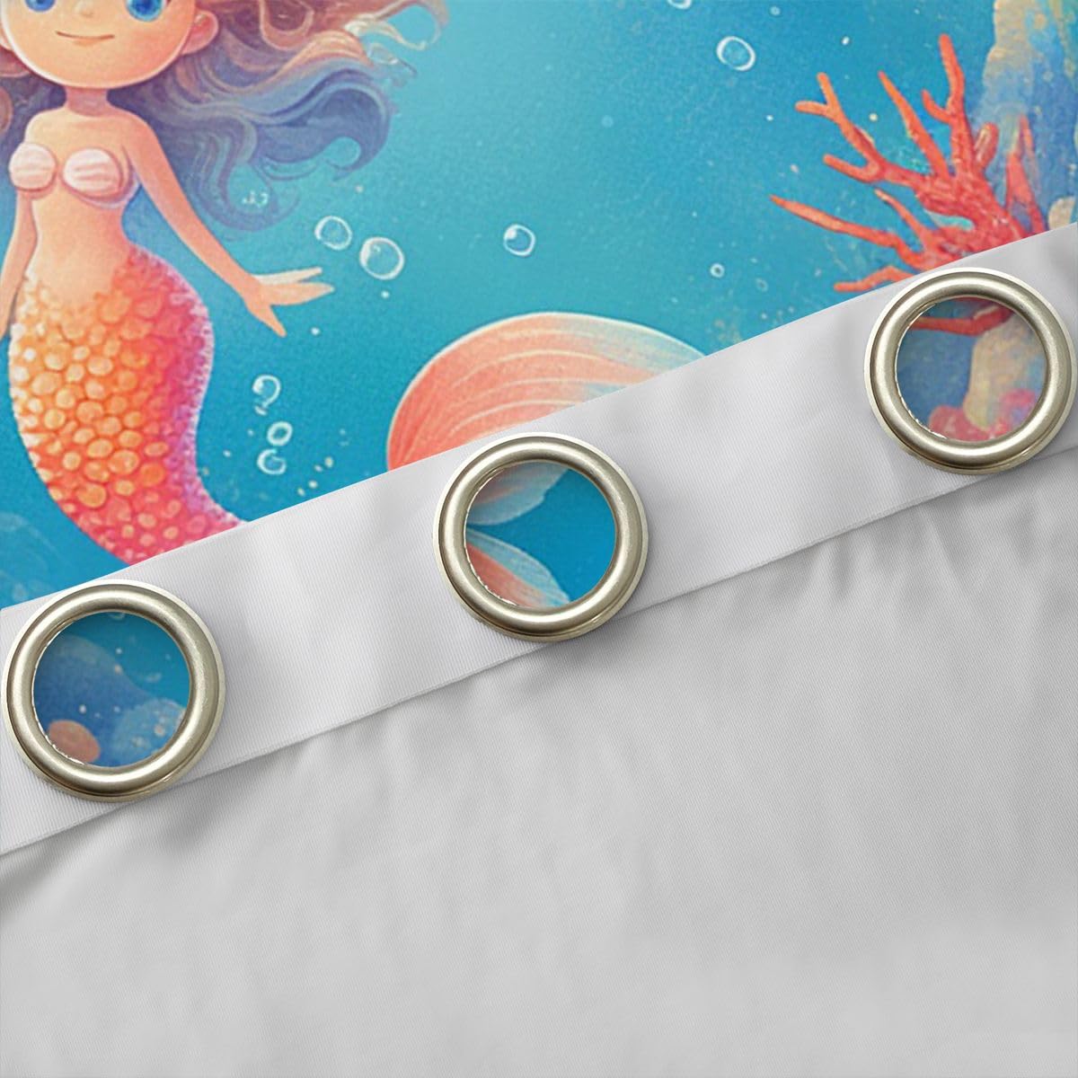 Homemissing tende oscuranti a sirena tende oscuranti con stelle marine corallo per camera da letto soggiorno decorazione creatura marina sfumature termoisolanti trattamenti per finestre a tema oceano