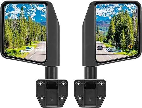 SUPAREE Espejo retrovisor lateral para Wrangler JK JL TJ y apto para puertas de tubo Gladiator JT de espejos 97-24 – 1 par