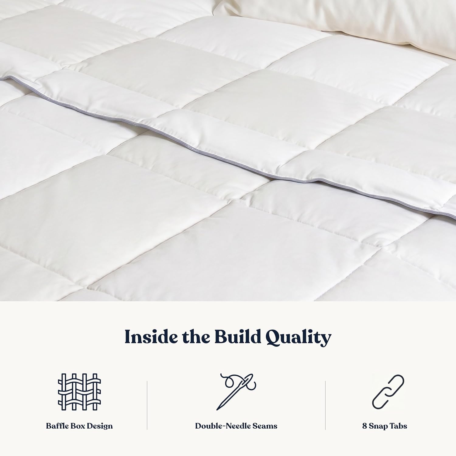 King Size Down Alternative Duvet Insert - Ultra-Soft GOTS Certified Organic Cotton Cover Hypoallergenic Snow Down Alternative-Filled Hotel Collection Comforter, 150 GSM Lightweight Warmth