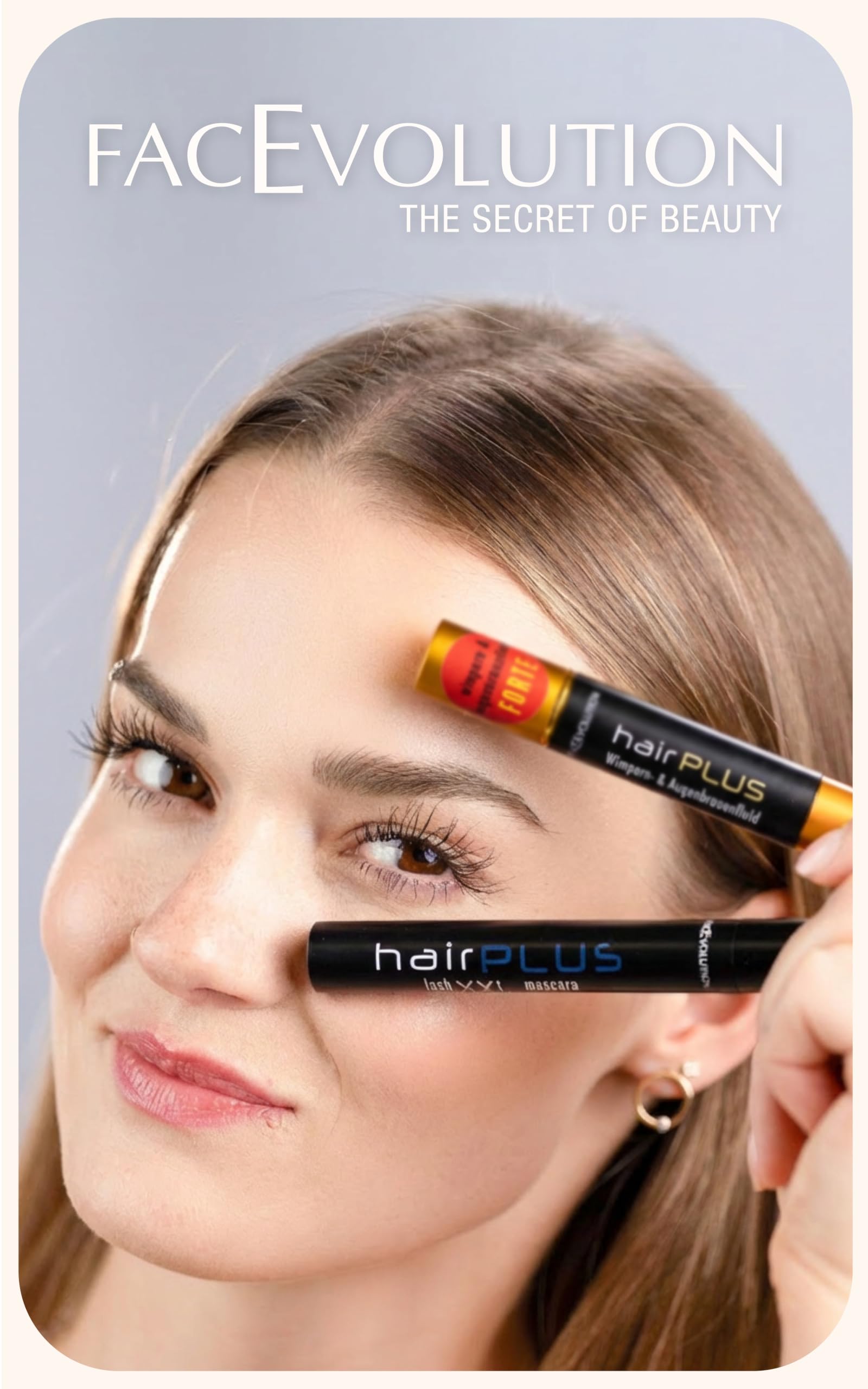 FaceEvolution Hair Plus forte Wimpernserum 4,5 ml | Intensiv Lash Serum für hochwirksame Wimpernpflege & Augenbrauenpflege, Dichtere Wimpern & Augenbrauen in 4-6 Wochen