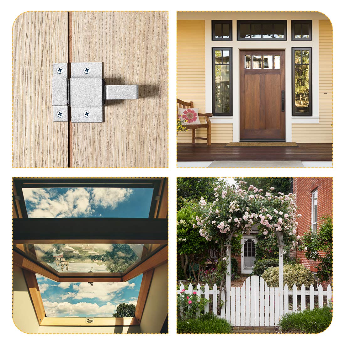 Porta Bullone Scrocco In Alluminio - Blocco Automatico Per Finestre E Cancelli - Argento - Foto 4