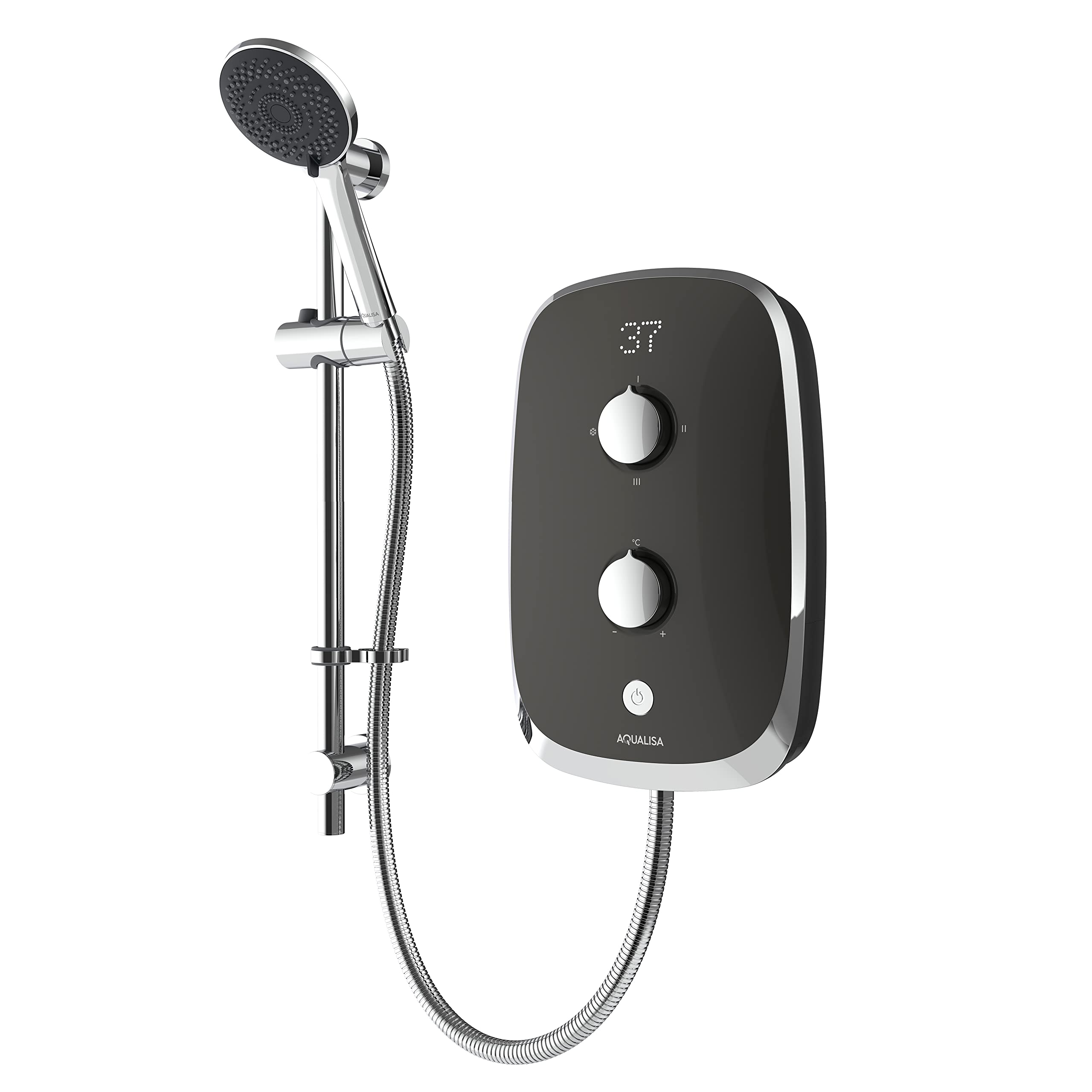 Aqualisa Space Grey E-Motion Electric Shower Digital Display 3 Spray Patterns 8.5Kw