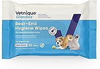 Vista 1 de Toallitas Vetnique Glandex para mascotas, limpieza y desodorización de glándulas anales. Toallitas higiénicas para perros y gatos con vitamina E