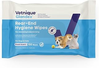 Vetnique Glandex Dog Wipes for Pets Cleansing & Deodorizing Anal Gland Hygienic Dog & Cat Wipes with Vitamin E, Skin Conditioners and Aloe Labs (100ct)