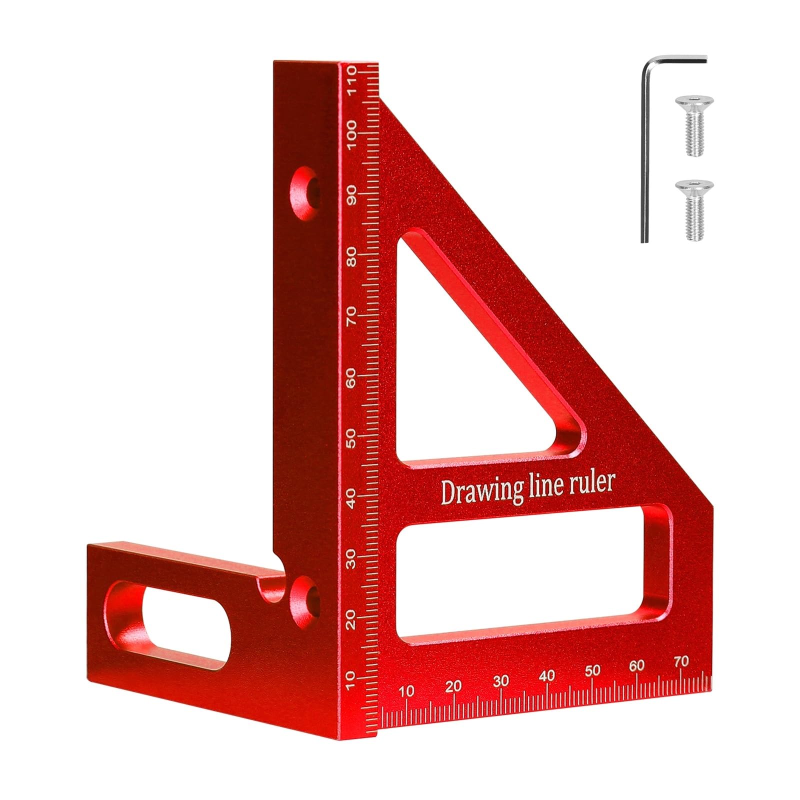Angle Protractor,Aluminum Alloy Multi Angle Measuring Ruler Woodworking Square Protractor 45° 90° Miter