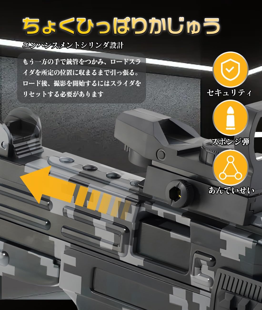 Topsky スポンジ銃 おもちゃ ショットガン風おもちゃ銃 UZI トイガン