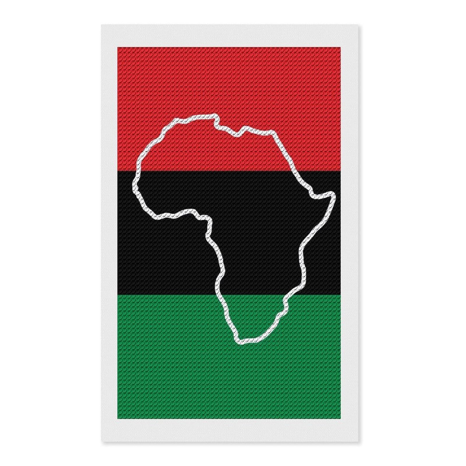 Nclqvjxzkhw Style African Am-Ericans Flags Diamond Art Painting For Adult Round Diamonds Pictures Arts Crafts Home Wall Decor 12"X20"