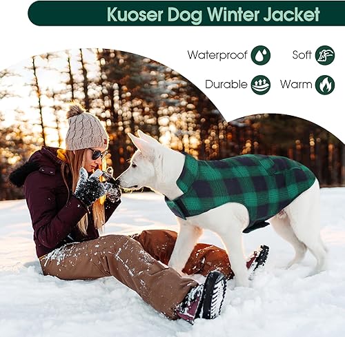 Miniatura 7 de Kuoser - Abrigo de invierno para perro de estilo británico, resistente al viento, ropa para perros, chaquetas para perros, chaleco para perros