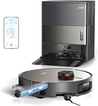 JONR 20000 Pa X9 PRO Roller Wischwalze Saugroboter mit Wischfunktion, Kontinuierlicher Frischwasser-Selbstreinigung, Moppwäsche mit 40-75℃ Heißem Wasser, KI-Hindernisvermeidung. (M)