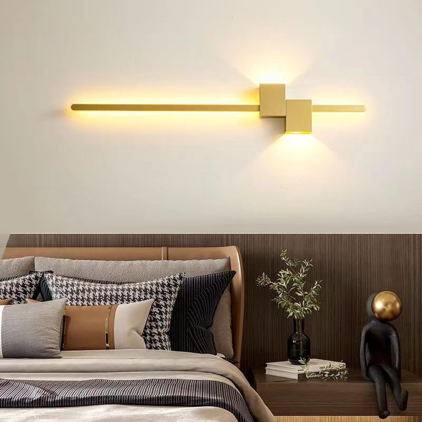 Striscia LED dimmerabile per interni con telecomando, illuminazione decorativa da parete per camera da letto, corridoio, scale, struttura in alluminio, luminosità regolabile 2700 K-6500 K