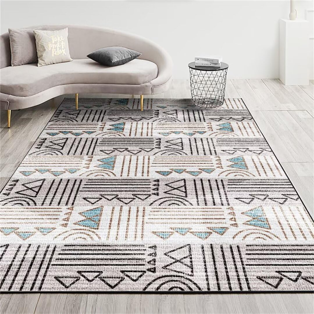 Tapis de couloir rayé noir 160x200cm pour chambre d'adulte