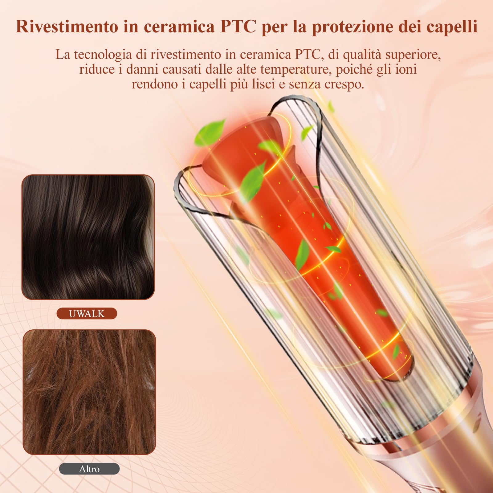 Ferro Arricciacapelli Automatico Arriccia Capelli: 25 mm Piastra Boccoli Automatica con 14 Impostazioni di Temperatura e 5 Timer - Automatic Curling Iron con Schermo LED & Protezione Antiscottatura
