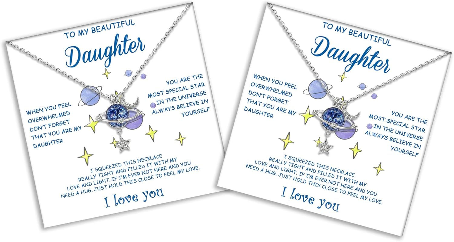 MFTRADING To My Daughter Necklace from Mom Dad Inspirational Daughter Christmas Gifts Jewelry Necklace for Beautiful Daughter Granddaughter on Birthday Thanksgiving Day