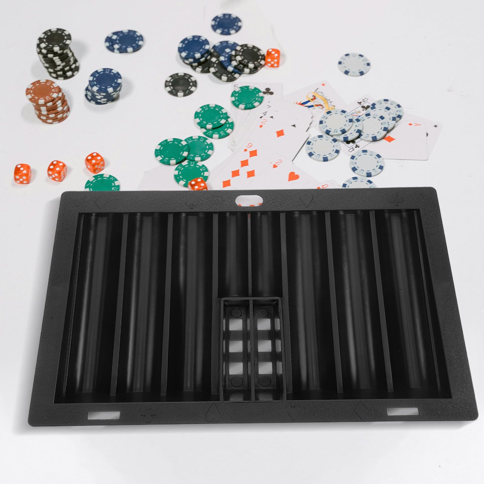 Acryl Pokerchip Halter mit Einzigartigem Kompakter Design Schwarzer Chiphalter für Poker und Brettspiele 350 Stück Chips Übersichtlich Aufbewahren