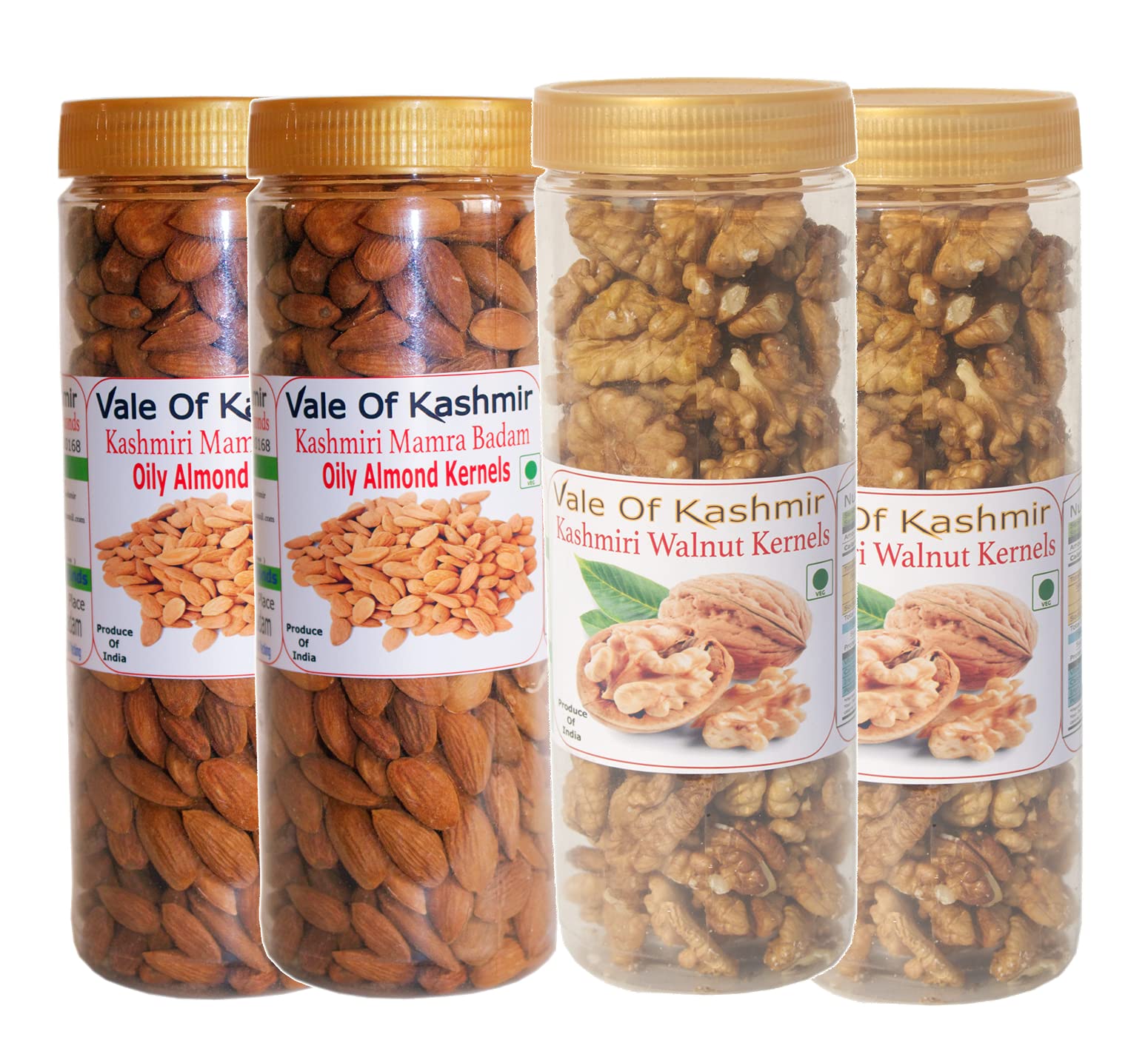 Vale Of Kashmir Kashmiri Mamra Almonds Badam Kernels and Kashmiri Walnut Kernels 1kg in Jar Pack of 4 Kashmiri Badam Giri & Kashmiri Akhrot Giri (B09FKF1RYM) Amazon Price History, Amazon Price Tracker