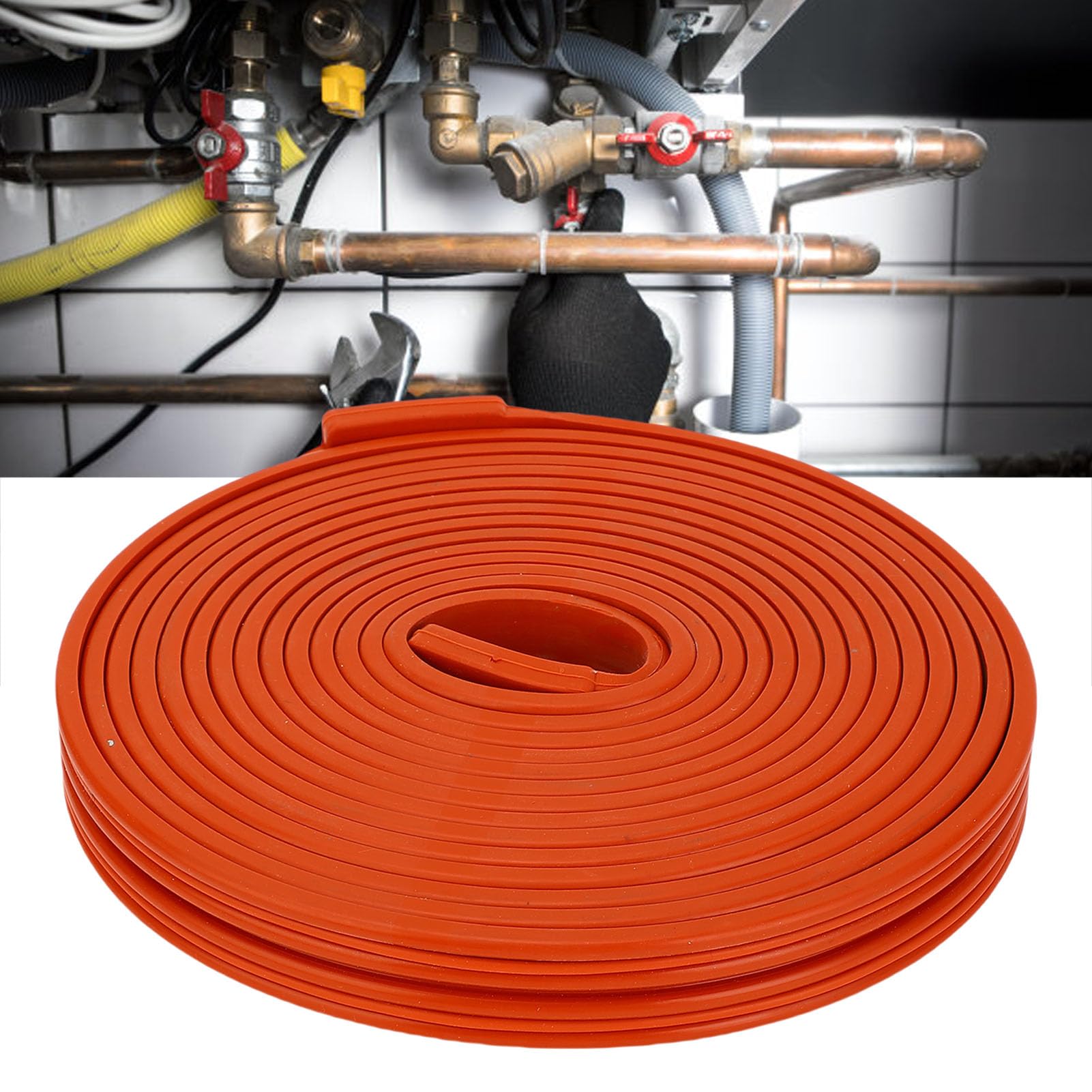 Aramox Wärmeband für Wasserrohre, 500 W, Rohrheizkabel für Wohnmobil-Dach, AC-Metall mit Wasserdichtem, Flexiblem Design