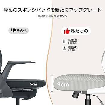 オフィスチェア 椅子 疲れない 跳ね上げ式アームレスト 2Dヘッドレスト Amazon.co.jp: オフィスチェア 椅子 デスクチェア 疲れない人間