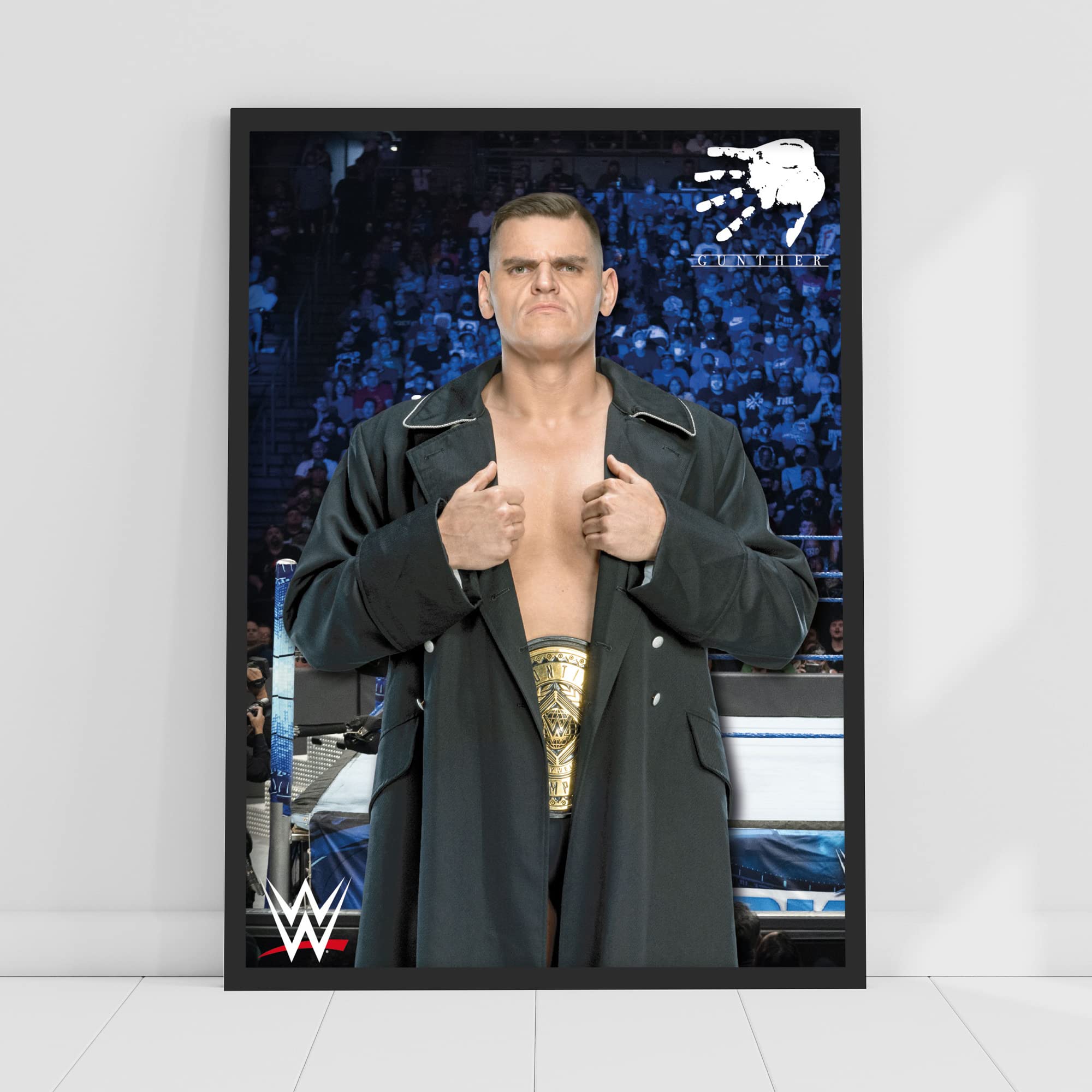 Themed Black Wwe Print - Gunther Crowd Poster Wrestling Wall Art (A3-29.7Cm X 42Cm)