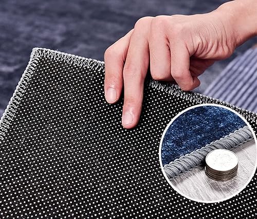 Miniatura 5 de Cekaso Alfombra abstracta moderna de color oro negro de 8 x 10 pulgadas, alfombra clásica a rayas de mármol para sala de estar, dormitorio, estilo