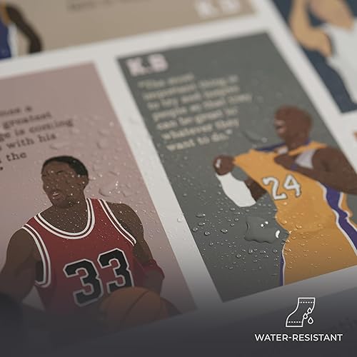 Miniatura 5 de LOLUIS Arte de pared motivacional, citas inspiradoras de baloncesto, obras de arte dibujadas a mano, decoración temática deportiva para