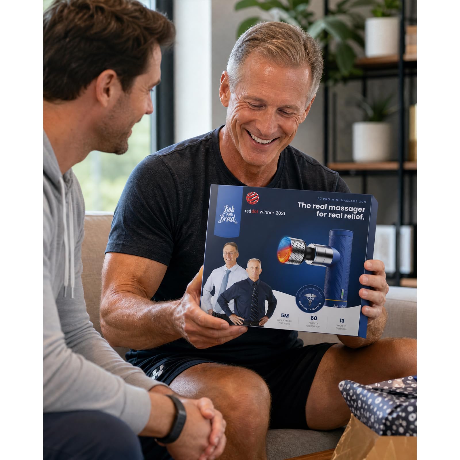BOB AND BRAD A7 Pro Massagepistole mit Wärme und Kälte, 11mm Amplitude Massagepistole Mini Deep Tissue Tragbar, 3200 U/min Professionelle Leise Massagegerät gegen Schmerzen, Geschenk für Vater Mutter