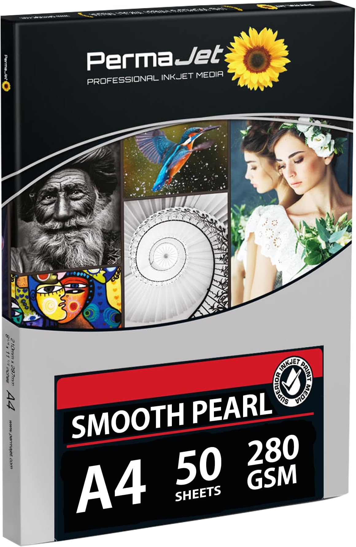 PermaJet Smooth Pearl 280gsm | A4 50 Sheets | Inkjet Semi-Gloss/Pearl Printer Photo Paper