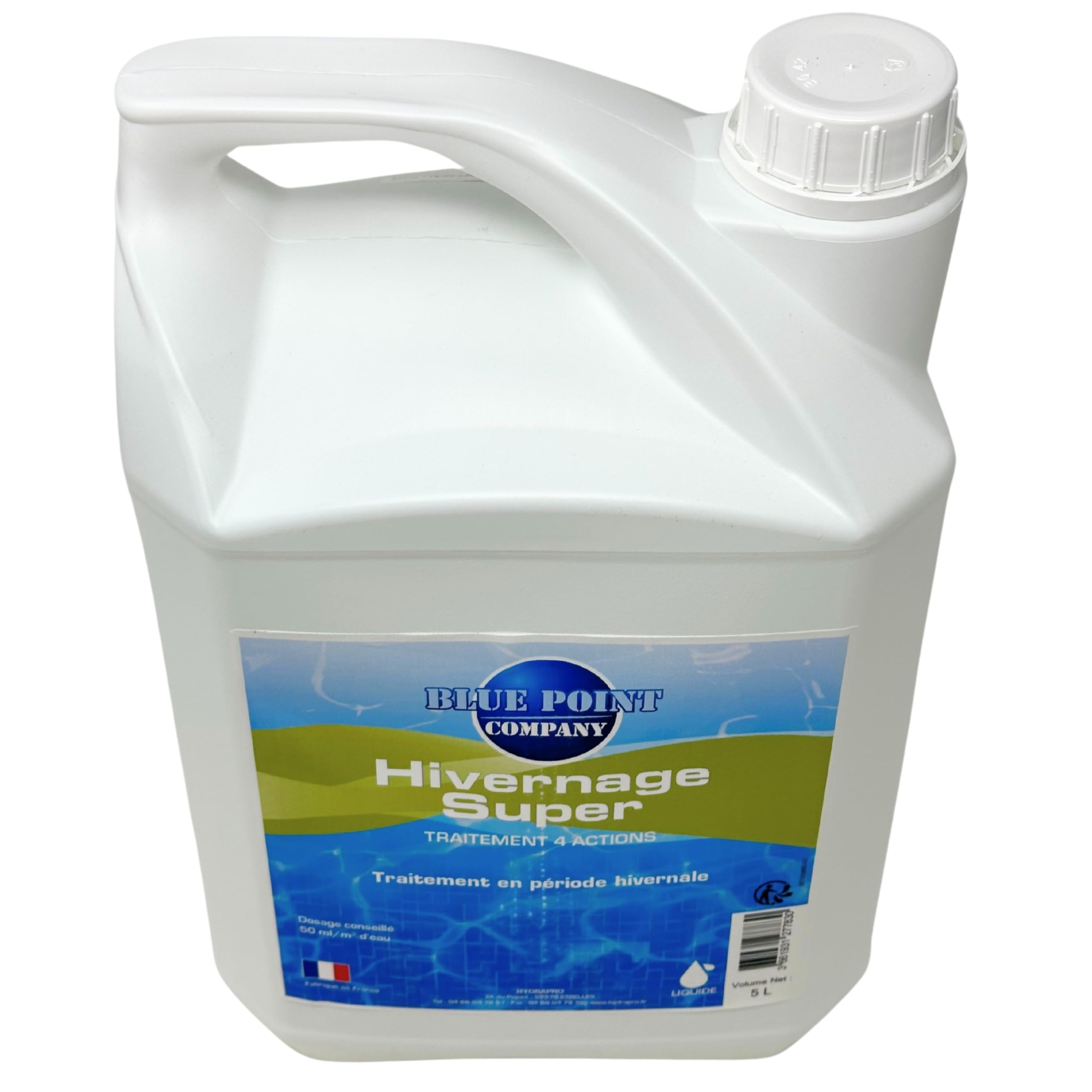 Hivernage Super Piscine, Traitement Anti Algues Vertes │Produit d’Hivernage Non Moussant pour Piscines, Efficace contre Dépôts Calcaires 5L│Empêche le Développement des Algues et les Taches de Rouille